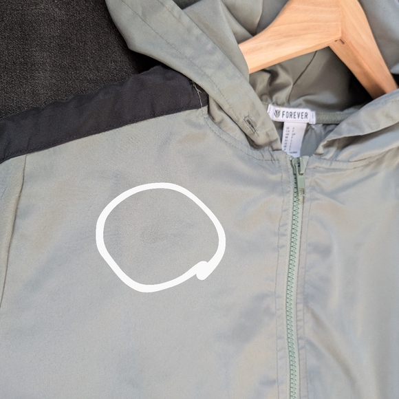 Forever 21 hooded windbreaker jacket olive green size small - Picture 12 of 12